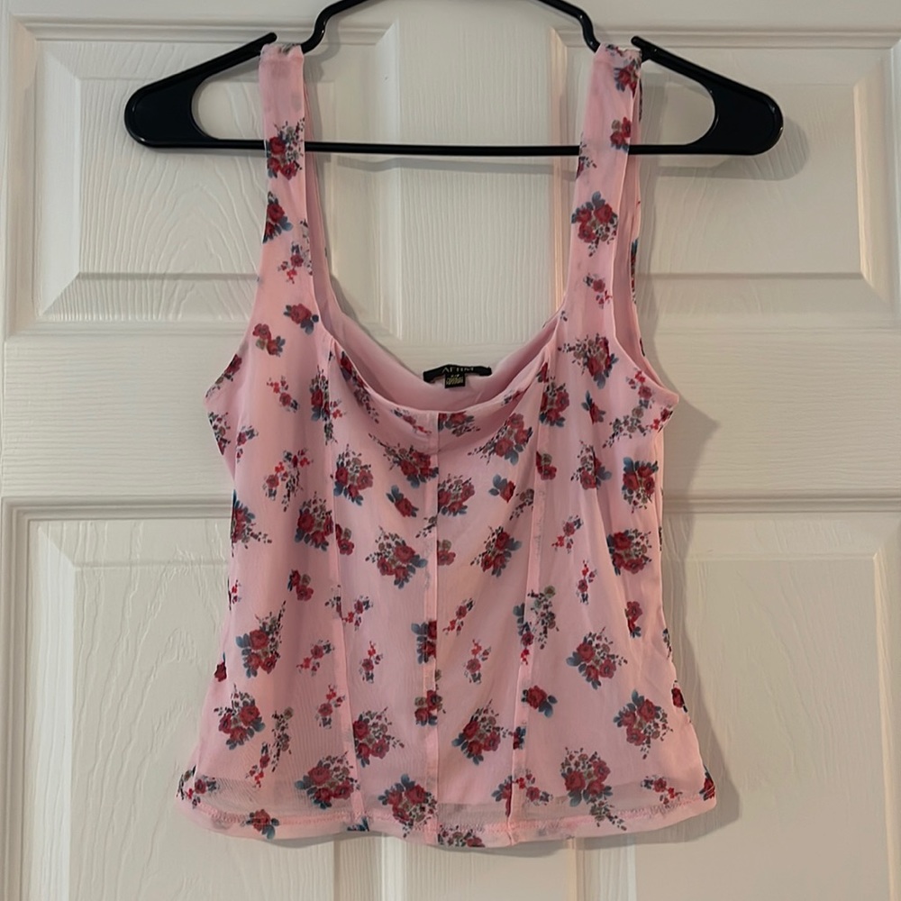 Floral pink corset top from Revolve size: S